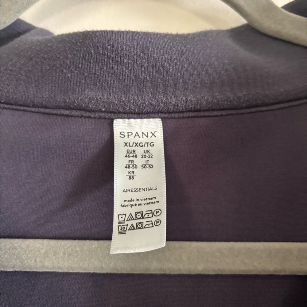 SPANX V-Neck collard Sweater dark grey women’s XL - Picture 2 of 3